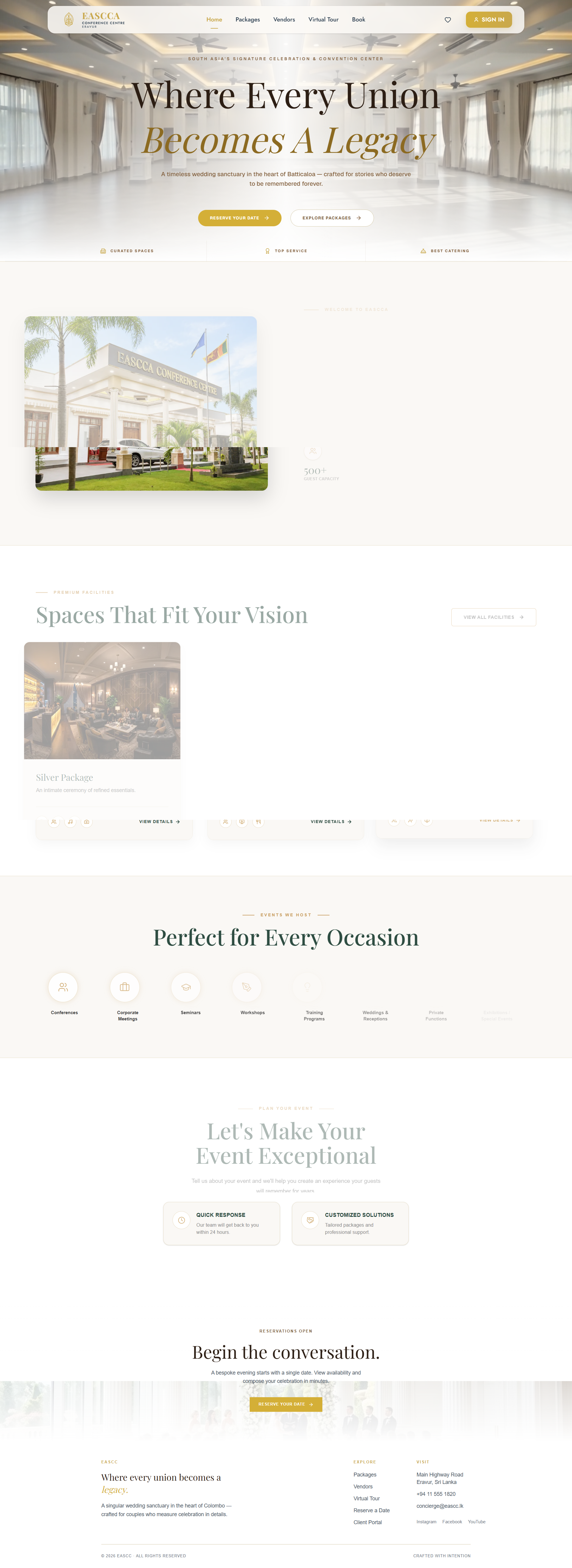 EASCCA Grand Convention Centre & Wedding OS Full Page Architecture Preview