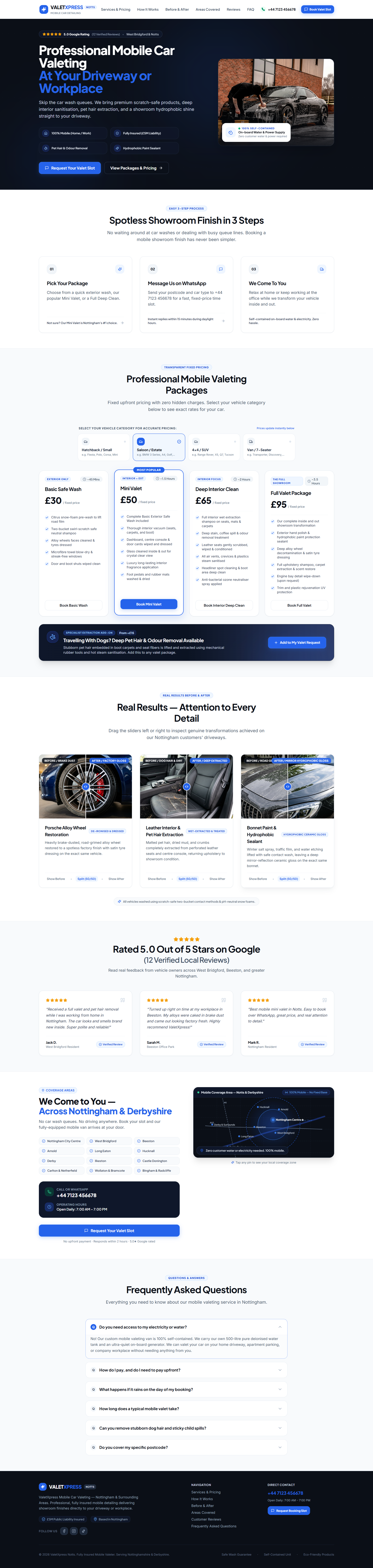 ValetXpress Concierge & Fleet Mobility Full Website Capture